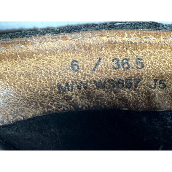 Born sandals black leather open toe slip on wedge slides  Sz 6/36.5 - Picture 8 of 9